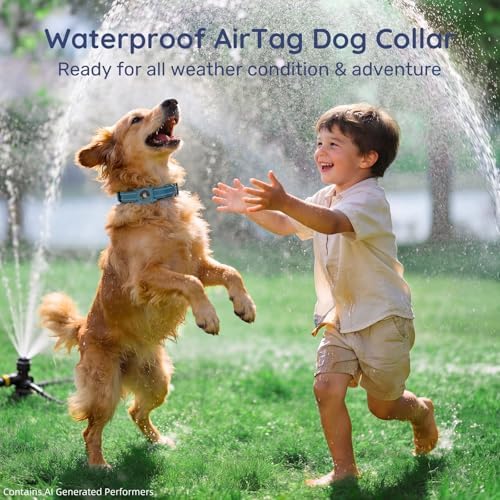 Airtag Dog Collar for Medium Dogs, Reflective Dog Collar with Airtag Holder