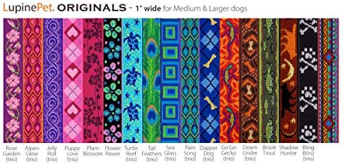 LupinePet Originals 1" Puppy Love 6-Foot Padded Handle Leash for Medium and Larger Dogs