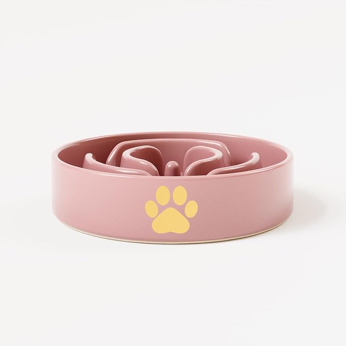 Slow Feeder Dog Bowls – Dog Bowl Slow Feeder – Microwaveable Dog Slow Feeder for All Breeds – Lead and BPA-Free Ceramic Pet Bowl – Pet Feeder for Fast Eaters
