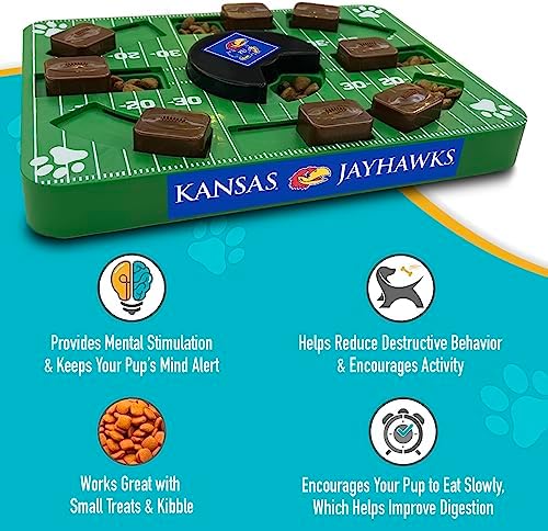Pets First NCAA Kansas Jayhawks Puzzle Toy, Puzzle Treat Dog Toy, Interactive Dog Treat Toy, Dog Puzzle Feeding Slow Toy