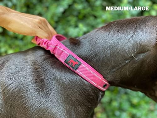 Tuff Pupper Heavy Duty Dog Collar with Handle | Ballistic Nylon Heavy Duty Collar | Padded Reflective Dog Collar with Adjustable Stainless Steel Hardware | Convenient Sizing for All Breeds