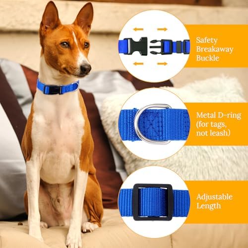 27 Pcs Dog Collars Bulk Adjustable Nylon Puppy Collars for Small Puppies with Quick Release Buckle - 9 Vibrant Colors Pet Collar for Daily Use and Training (Medium Size)