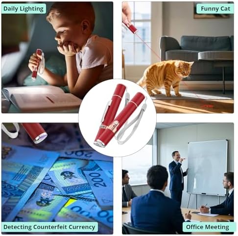 TBTeek Cat Toys, with Metal Case, 2 Pieces, Rechargeable (Red