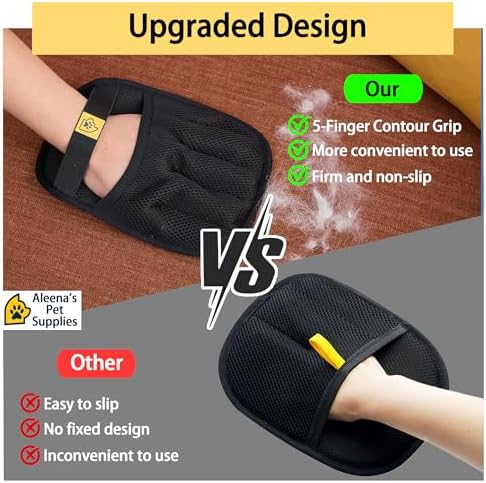 Pet Hair Remover Glove for Dogs & Cats – Cat Hair Remover & Dog Hair Removal Tool, Reusable Electrostatic Grooming Glove for Furniture, Couch, Carpet, Car Seat & Clothes – Easy Pet Hair Cleaning Mitt