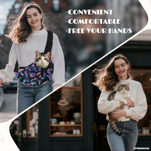COEQINE Mushroom Sling Bag Crossbody for Dog Walking Pet Carrier Bag