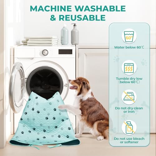 Fostanfly Washable Pee Pads for Dogs, Leak-Proof, 36"x48"-2 Pack, Green