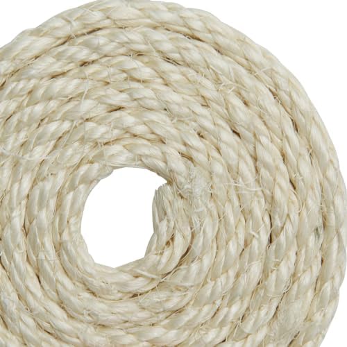 Cat Sisal Rope 164-Feet 4mm for Scratcher Repair and Replace Scratching Post, DIY Hemp Twine Rope for Cat Tree Tower Carpet Mat Kicker House, Pet Toy, and Crafts Gardening Home Decorating (Pack of 2)