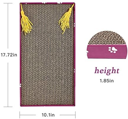 PEEKAB Cat Scratcher Cardboard Wide Scratching Board Reversible Corrugate Cat Scratch Pad with Box Catnip Included Large 3PCS