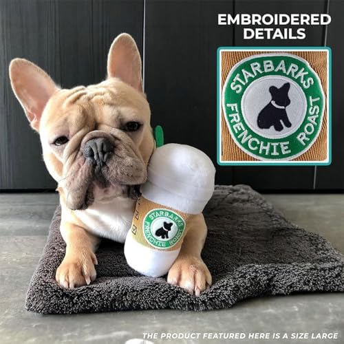 Haute Diggity Dog Starbarks Coffee Cup Plush Dog Toy, Drink Parody Chew Toy