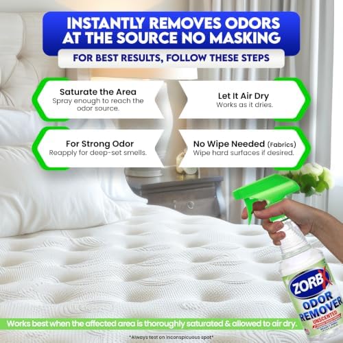 ZORBX Unscented Odor Remover Spray 16 Oz, Hospital-Grade Formula