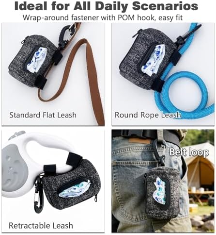 Dog Poop Bag Holder for Leashes doggie bag holder (Dark denim)