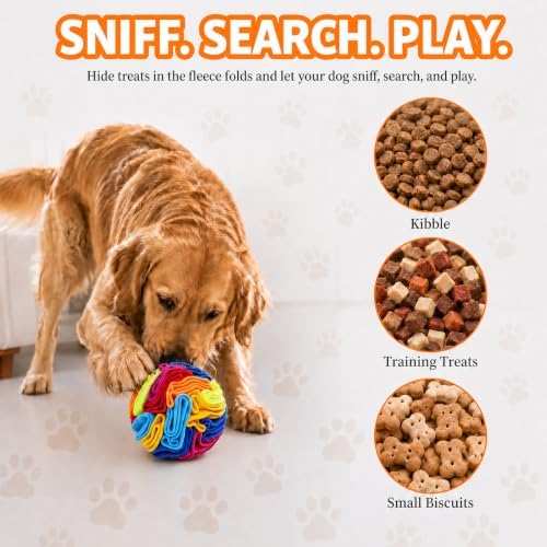 Snuffle Ball - Snuffle Ball for Small Dogs, Interactive Dog Toys to Keep Them Busy, Puppy Dog Puzzle Toy with Storage Bag Machine Washable