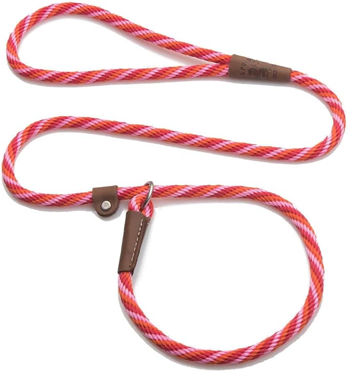 Mendota Pet Slip Leash - Dog Lead and Collar Combo - Made in The USA - Taffy, 3/8 in x 6 ft - for Small/Medium Breeds