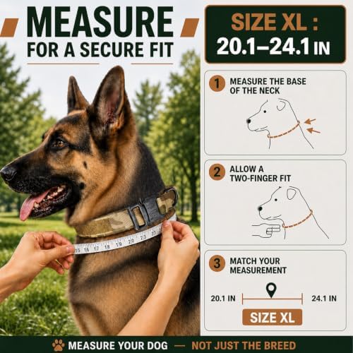 Tactical Dog Collar with Handle, Heavy Duty Nylon for Large Dogs