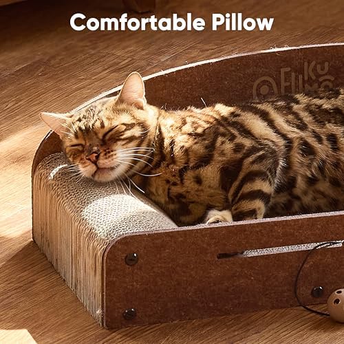 FUKUMARU Large Cat Scratcher Bed, 26 Inch Cat Scratching Bed Sofa Indoor