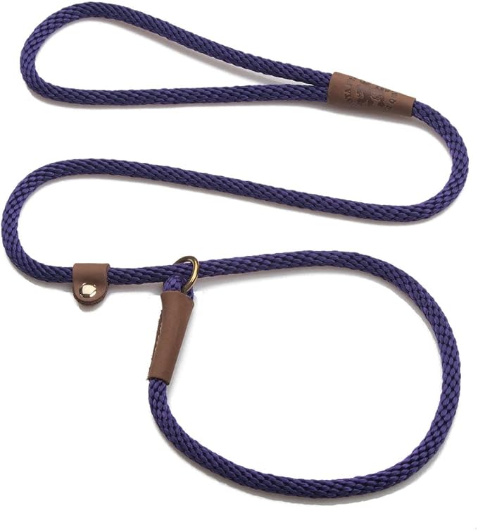 Mendota Pet Slip Leash - Dog Lead and Collar Combo - Made in The USA - Purple, 3/8 in x 6 ft - for Small/Medium Breeds