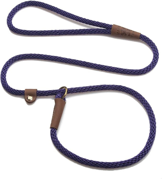 Mendota Pet Slip Leash - Dog Lead and Collar Combo - Made in The USA - Purple, 3/8 in x 6 ft - for Small/Medium Breeds