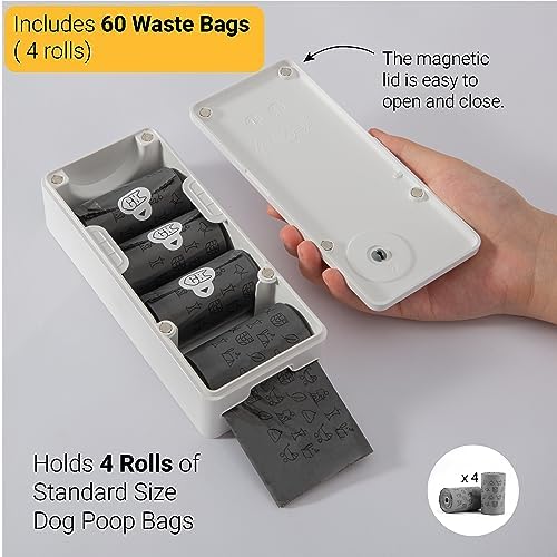 SVD.PET Dog Poop Bag Dispenser with 60 Bags (Black, Dispenser + Bags)