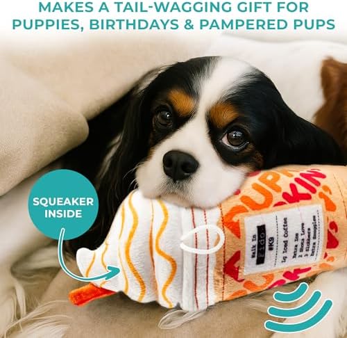 Haute Diggity Dog Pupkin' Donuts Iced Coffee Cup Plush Dog Toy Funny Parody