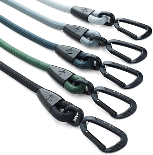 MADE TO ROAM Premium Everyday Leash - Ultra Soft Dog Leash with Aviation Aluminum Carabiner for Small, Medium, Large Dogs - Eucalyptic Glow, 4ft (Metal Clamps)