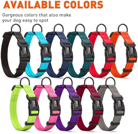 Dogline Dark Teal Customizable Personalized Nylon Collar (W: 3/4" L: 13"-20")