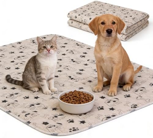 Puppy Pee Pads with Pheromones, Non-Slip Leakproof Dog Pee Mat , Washable Reusable Puppy Training Pads,Odor Resistant Absorbent Pad for Dogs and Cats (L: 31.5" × 35.4")