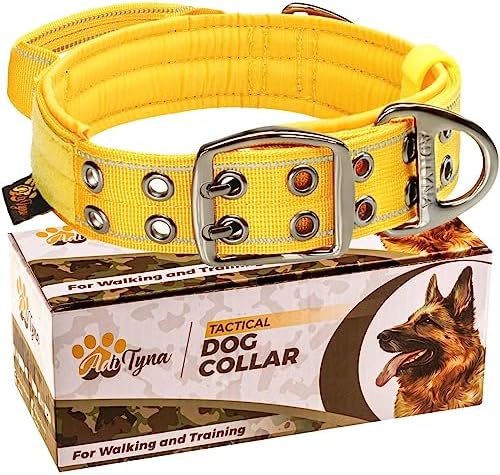 ADITYNA Heavy Duty Dog Collar for Large Dogs with Traffic Handle