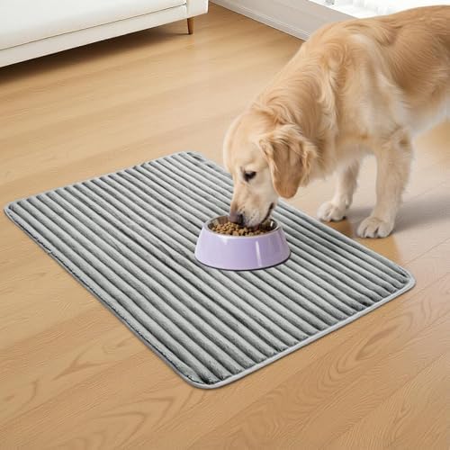 FunFurry Flannel Washable Pee Pad for Dogs - 4 Pack Reusable Dog Pee Pads, Puppy Pads, Fast Absorb Pet Playpen Mat with Non-Slip Back, Waterproof Puppy Training Pad. (Light Grey, 18" X 24")