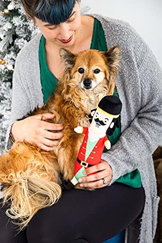 Pearhead Holiday Nutcracker Dog Toy, Stuffed Dog Plush Toy, Squeaker Pet Toy, Christmas Dog Toy, Pet Owner Gift, Novelty Pet Toys