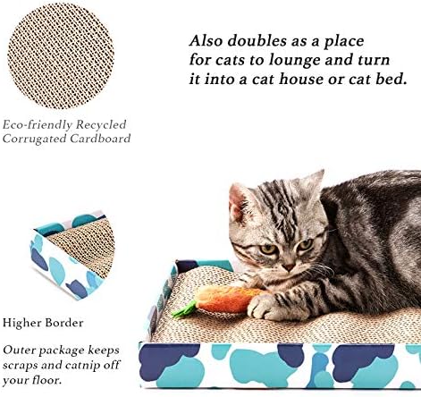 PEEKAB Cat Scratcher Cardboard Reversible Scratching Board Kitty Corrugated Scratching Pad Bed Catnip Included XXL 3PCS