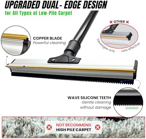 Upgrade Carpet Rake Kit for Pet Hair Removal & Fluffing Matted Carpet