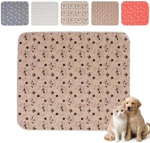 Puppy Pee Pads with Pheromones,Forever Pad,Washable Pee Pads for Dogs,Reusable Dog Pee Pads,Waterproof and Leak-Proof,Non-Slip Base Training Pad Suitable for Home(Brown Puppies,M:31.5*27.6in)