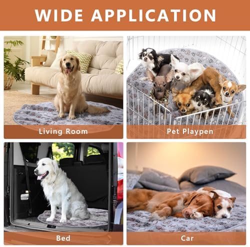 4 Pack Washable Whelping Pad Whelping Supplies Absorbent Reusable Puppy Training Pads Reusable Dog Mat for Floor Non Slip Washable Pee Mat for Dogs(Grey,32 Inch)