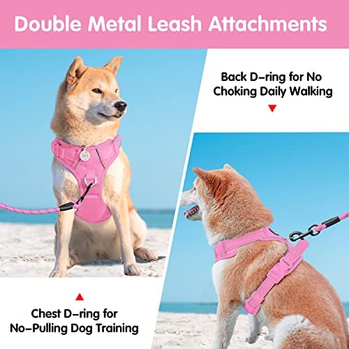 PoyPet Dog Harness and Leash Set, No Pull Vest with Front Clip and Handle