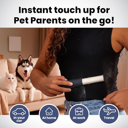 Retractable Mini Lint Roller for Pet Hair, 210 Sheets, 3 Pack + 4 Refills