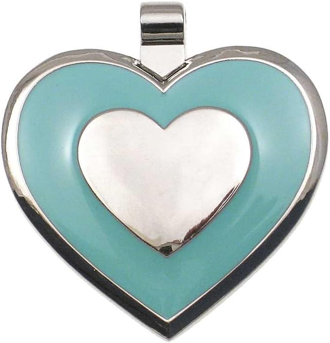 LuckyPet Heart Shaped Jewelry Tag - Dog & Cat Identification Tag - Easy to Read Laser Engraving on The Back Side - Size: Small, Color: Mint
