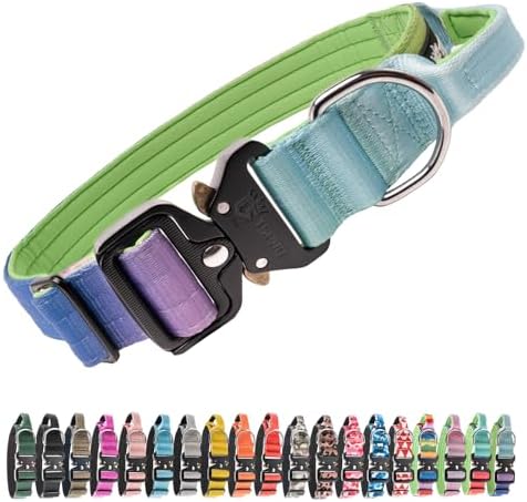 TSPRO Tactical Dog Collar, Heavy Duty Quick Release Metal Buckle and Handle
