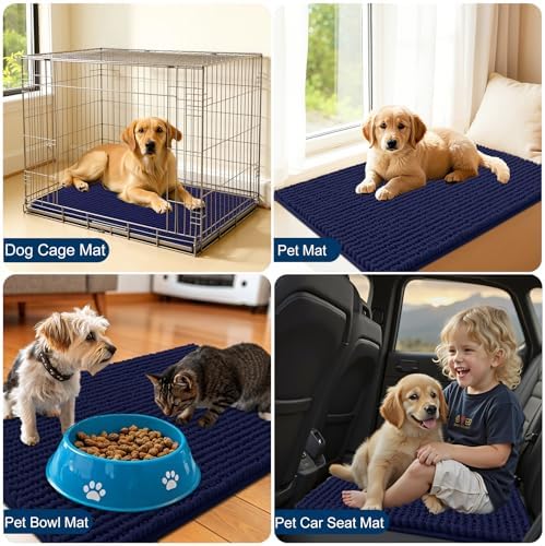 OLANLY Dog Door Mat for Muddy Paws 70x24, Extra Absorbent Chenille Mud Mat