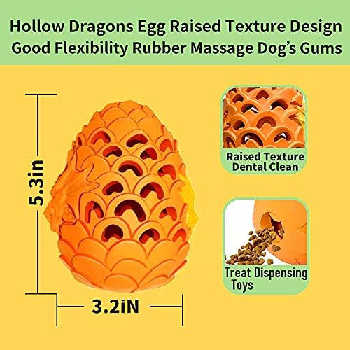 Premium Dog Toys for Aggressive Chewer Large Breed, Indestructible Tough Dog Chew Toys for Large Medium Dogs,Durable Dog Puzzle Toys Dragon Dinosaur Egg Design