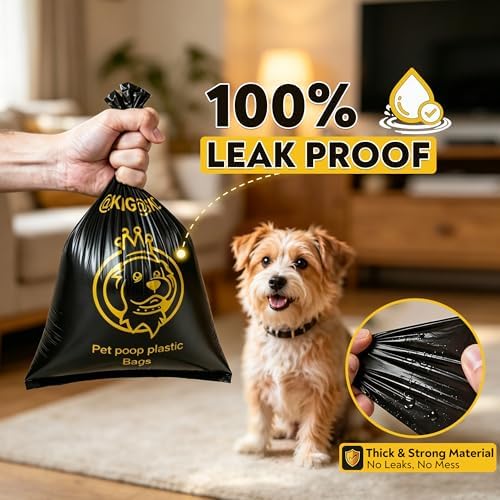 Dog Poop Bags Dispenser Stainless Steel Holder with Pet ID Tag | 555 leak proof bags dispenser and steel holder with writable ID tag for walks training and travel
