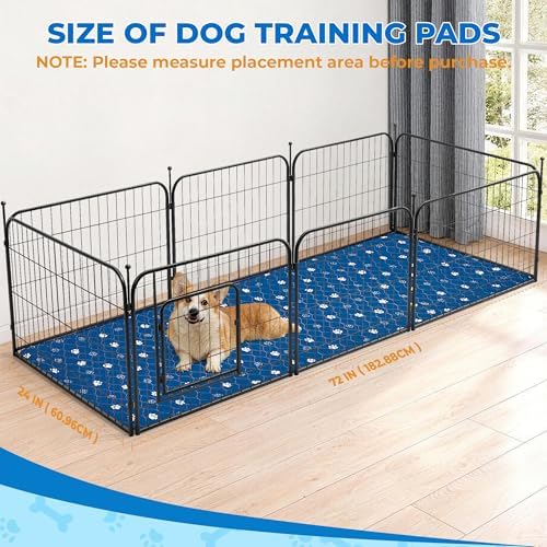 Fostanfly Non Slip Washable Dog Pee Pads, 24"x72" (2x6ft)-1 Pack, Blue