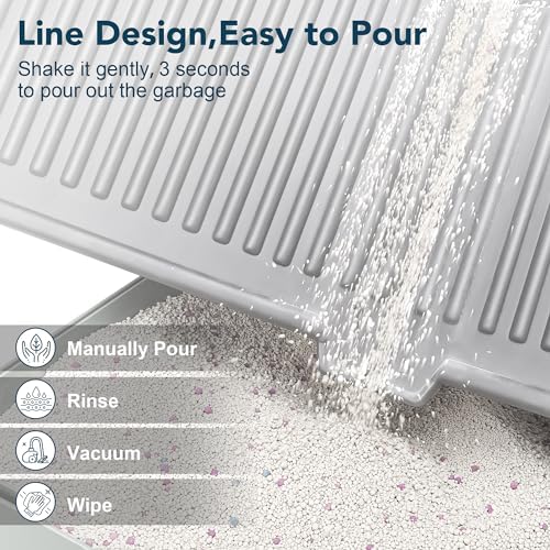 UPSKY Large Cat Litter Mat 31" x 24 Waterproof and Washable, Soft on Paws