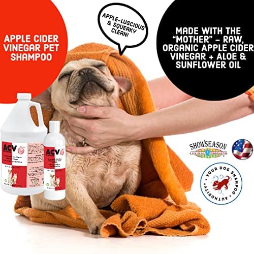 Apple Cider Vinegar Pet Shampoo 16 oz. for Dogs & Cats | Paraben-Free | Biodegradable and Non-Toxic | Made in The USA