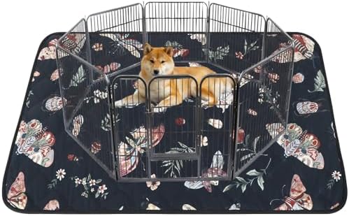 IEUUMLER Washable Pee Pads for Dogs, 1 Pack Insect Pattern Reusable Waterproof Puppy Potty Pads, Non-Slip Absorbent Pet Training Pads for Playpen Crate Bed EU014