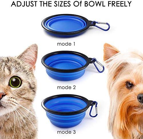 SENHAI Collapsible Travel Bowls for Dogs Cats Pets, 5 Pack Raised Bowls for Feeding Watering on Journeys Hiking Camping, Lightweight & Portable
