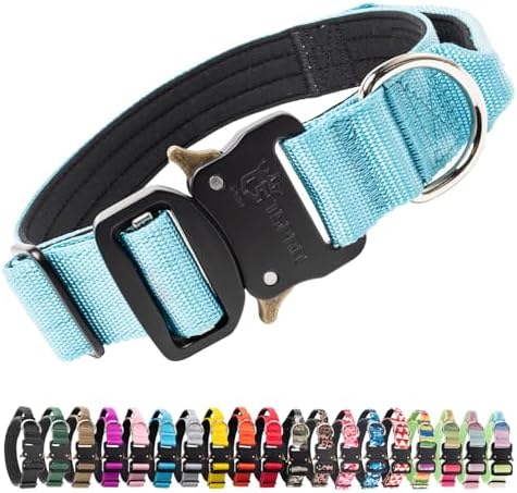 TSPRO Tactical Dog Collar, Heavy Duty Quick Release Metal Buckle and Handle