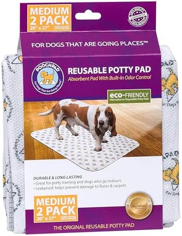 PoochPad Original Washable, Reusable Dog Potty Pad, Medium, 2 Pack