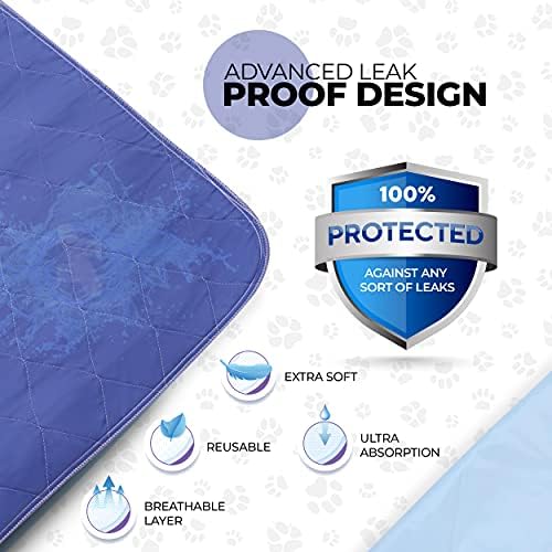 Beck’s USA Made Reusable Pet Pee Pads for Dog & Cat Pee Problems|Advanced Leak Free Design + Color Change Wetness Indicator| 1 Pad= 500 Disposable |Crate Training Waterproof Puppy Pad or Cat Pee Pad