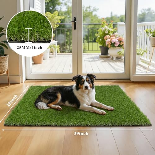 HEBE Fake Grass Turf Rug 28''x39'', Dog Grass Pee Pad for Potty Training