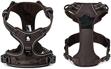 TRUE LOVE Adjustable No-Pull Dog Harness Reflective Pup Vest Harnesses Comfortable Control Brilliant Colors Truelove TLH5651(Brown,L)